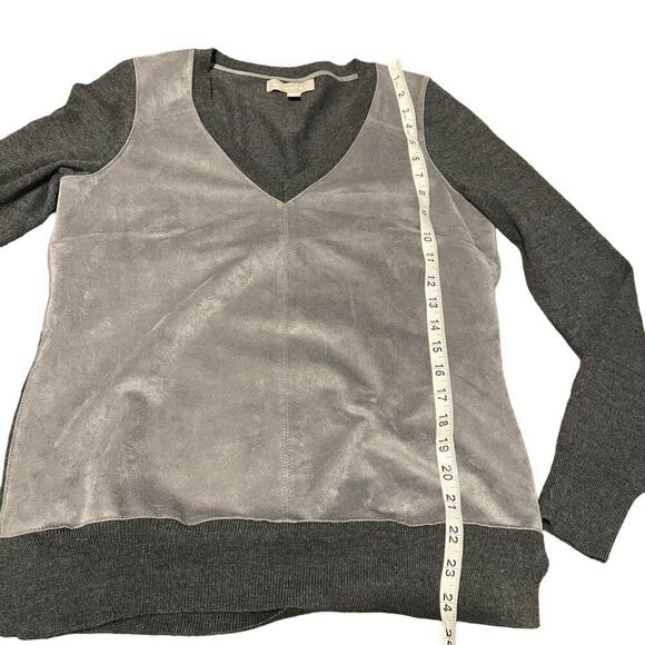 Banana Republic Suede Front Merino Wool Blend Sweater Sz S - Picture 7 of 7